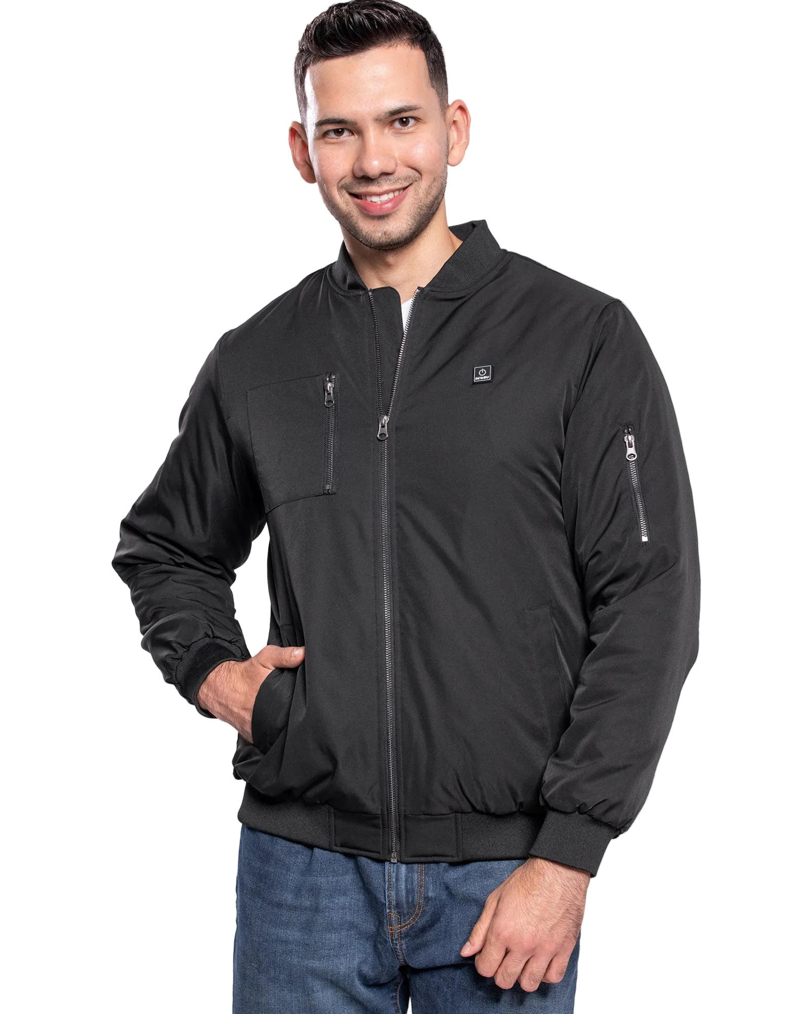 Men's Heated Bomber Padded Jacket with 12V Battery Pack