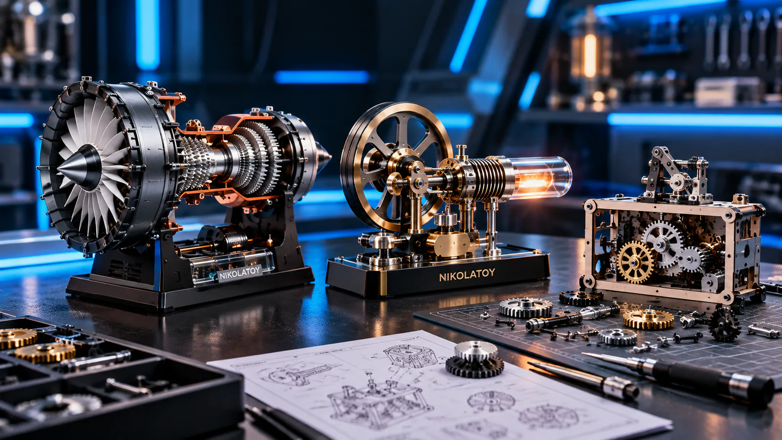 Selection of engine, DIY, desktop and themed products from NIKOLATOY categories
