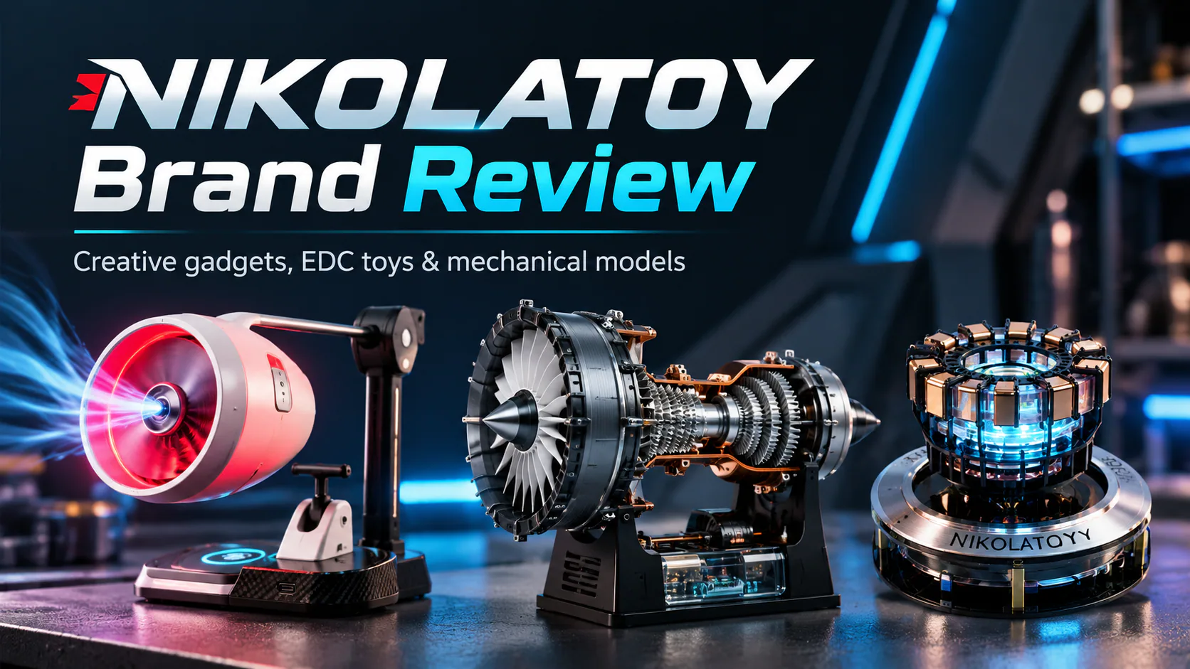NIKOLATOY brand review featuring creative gadgets, EDC toys and mechanical models