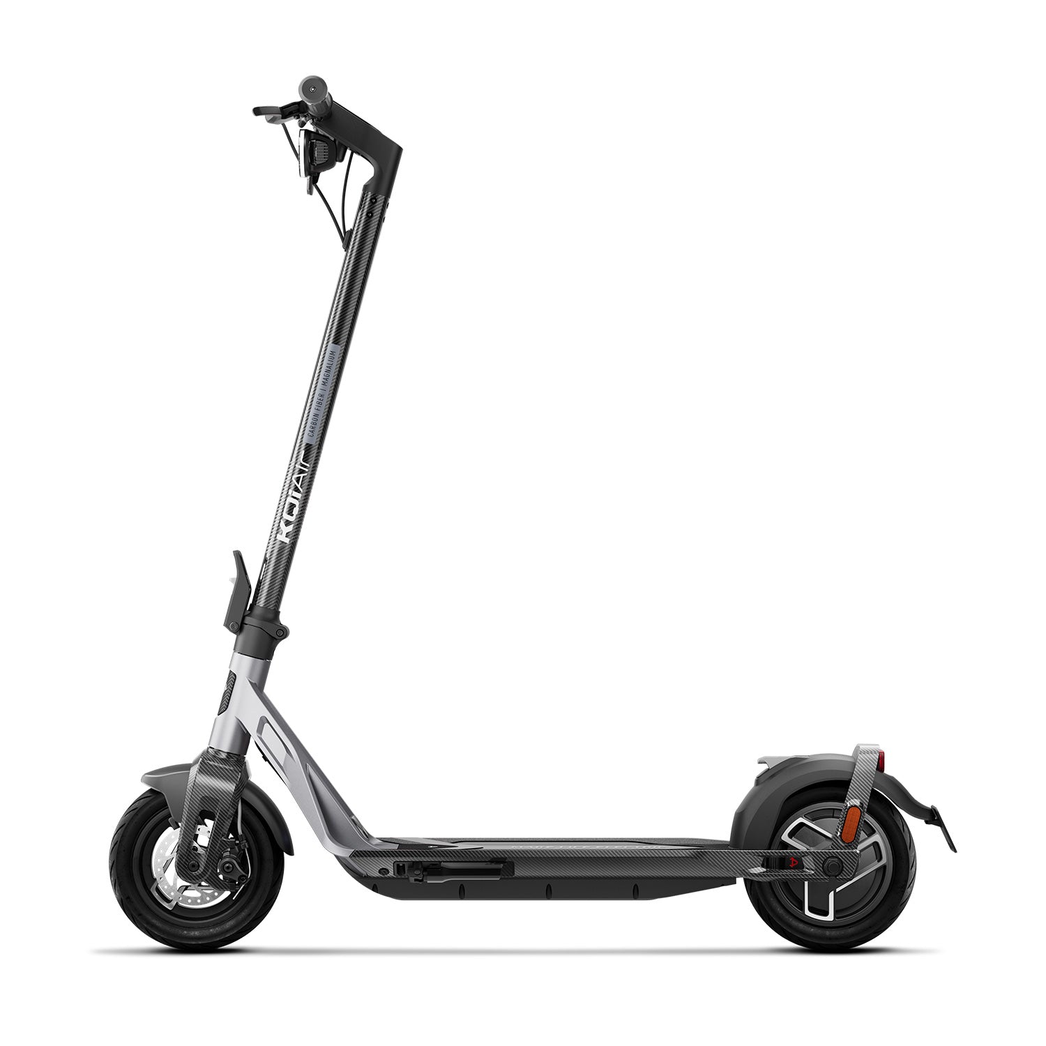 NIU KQi Air electric scooter side profile showing the carbon-fiber stem