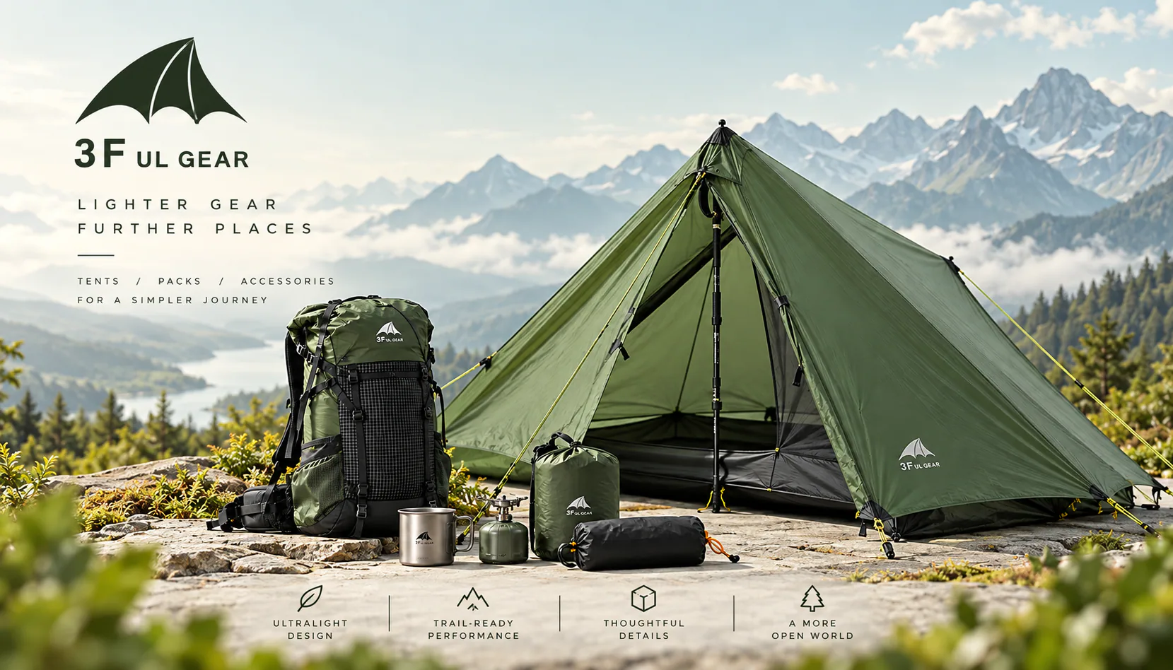 3F UL Gear Lanshan 2 ultralight camping tent