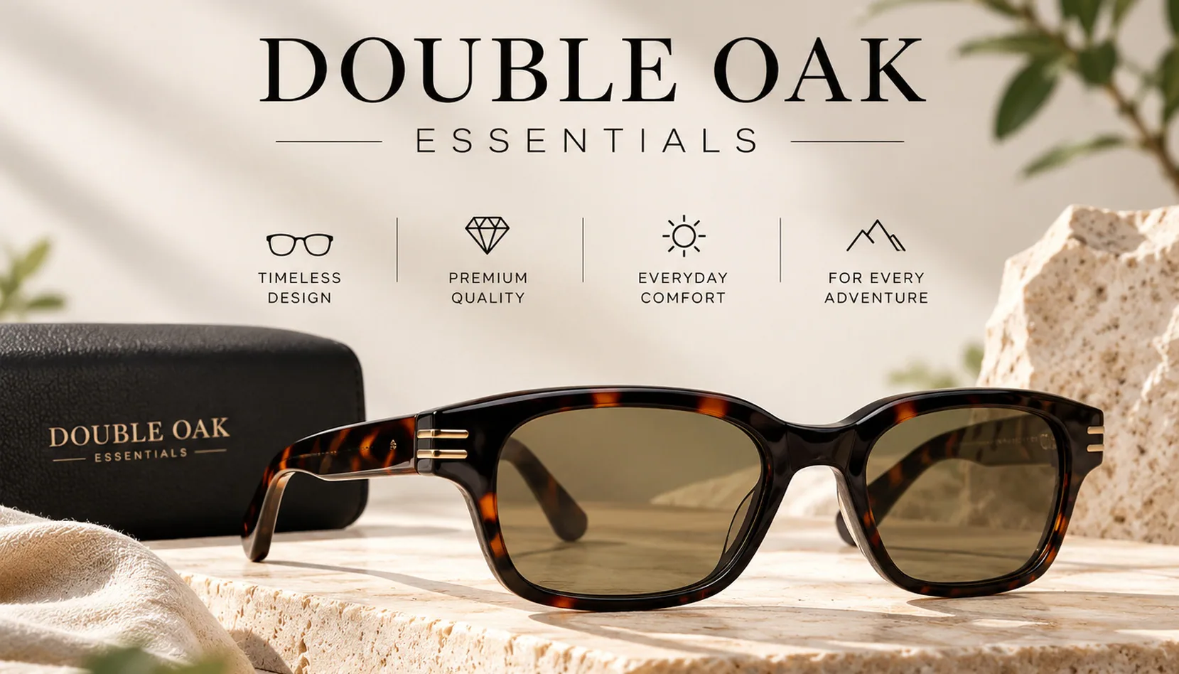 Double Oak Essentials Fosco acetate sunglasses in deep tortoise
