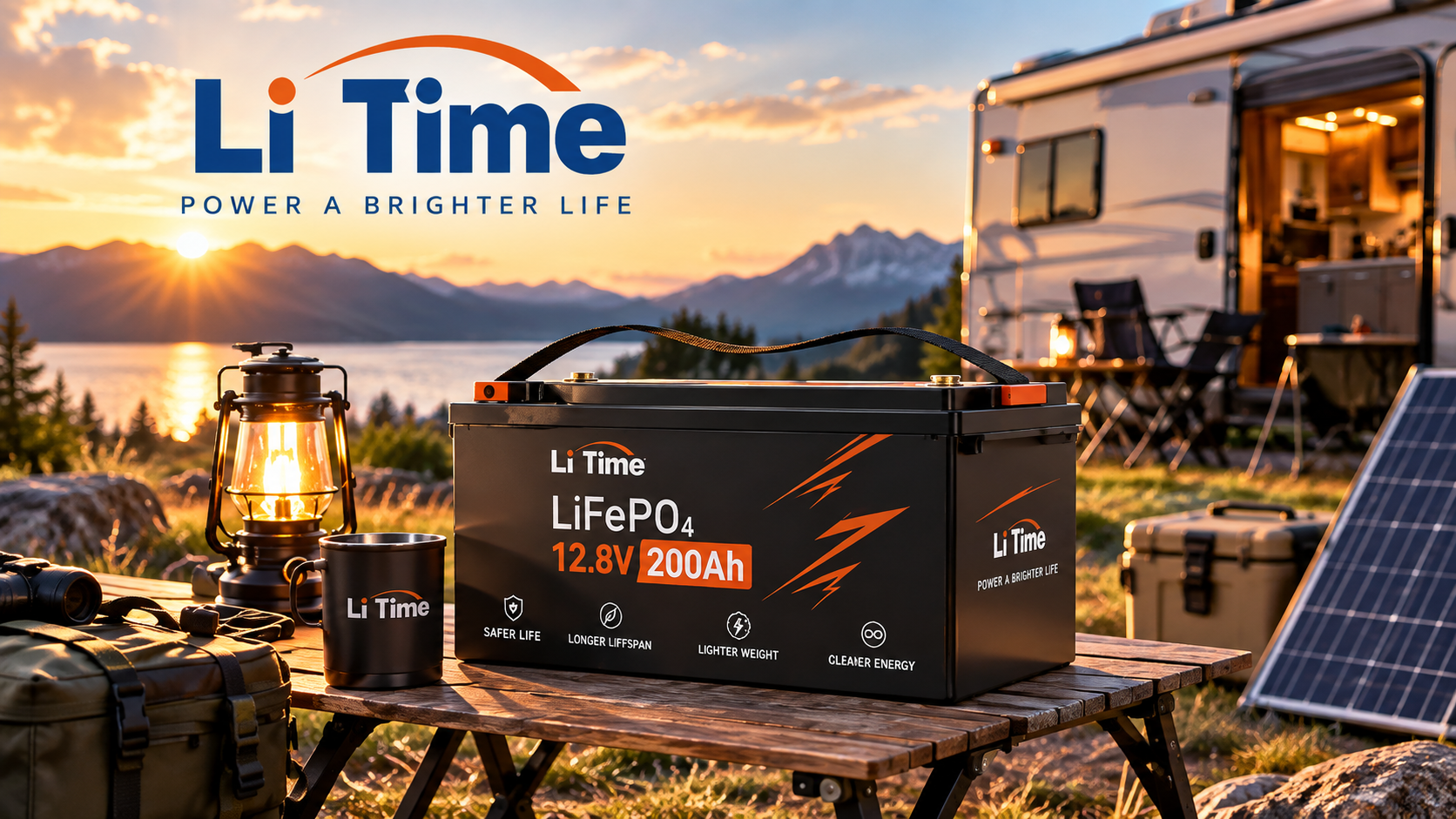 LiTime 12.8V 200Ah LiFePO4 battery for RV, camping, and off-grid power