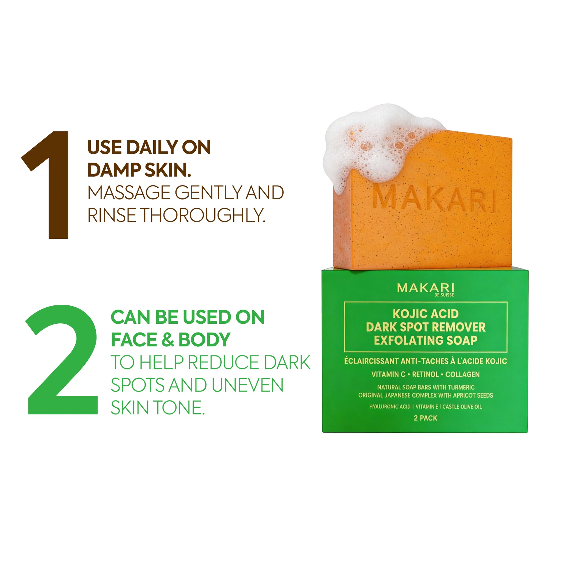 Makari Kojic Acid Soap from the Kojic Acid Duo Kit