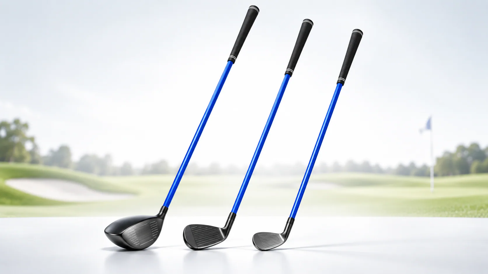Lag Shot Triple Threat driver, 7 iron and wedge swing trainer set